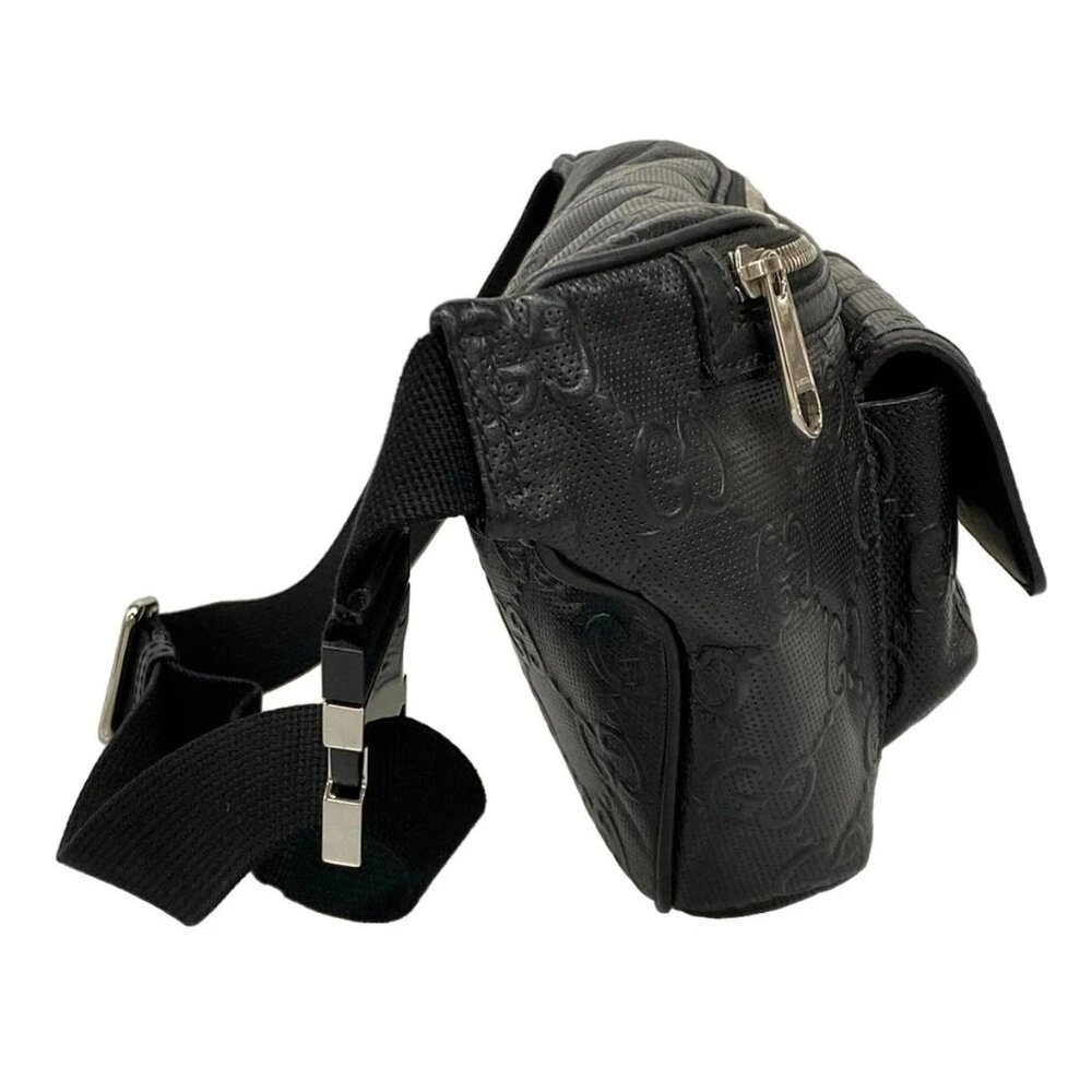 GUCCI Jumbo GG Large Belt Bag 645093 Black Leather Bum Bag - Picture 2 of 15